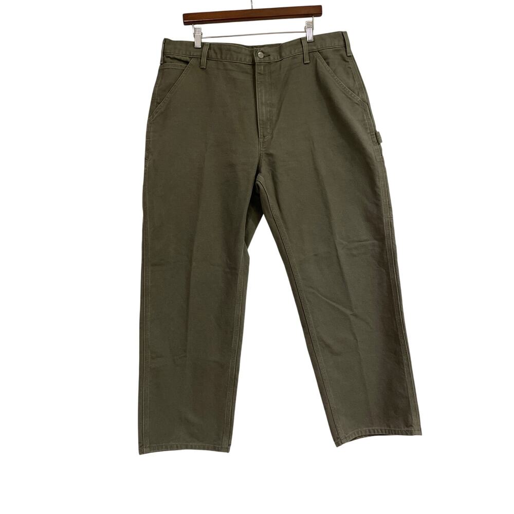 Carhartt Utility Work Pants Mens 38x30 Moss Green Dungaree Fit Workwear